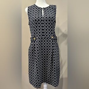 Anthropologie | Tabitha  Lorel Navy Circle Print Sleeveless Dress Size 10